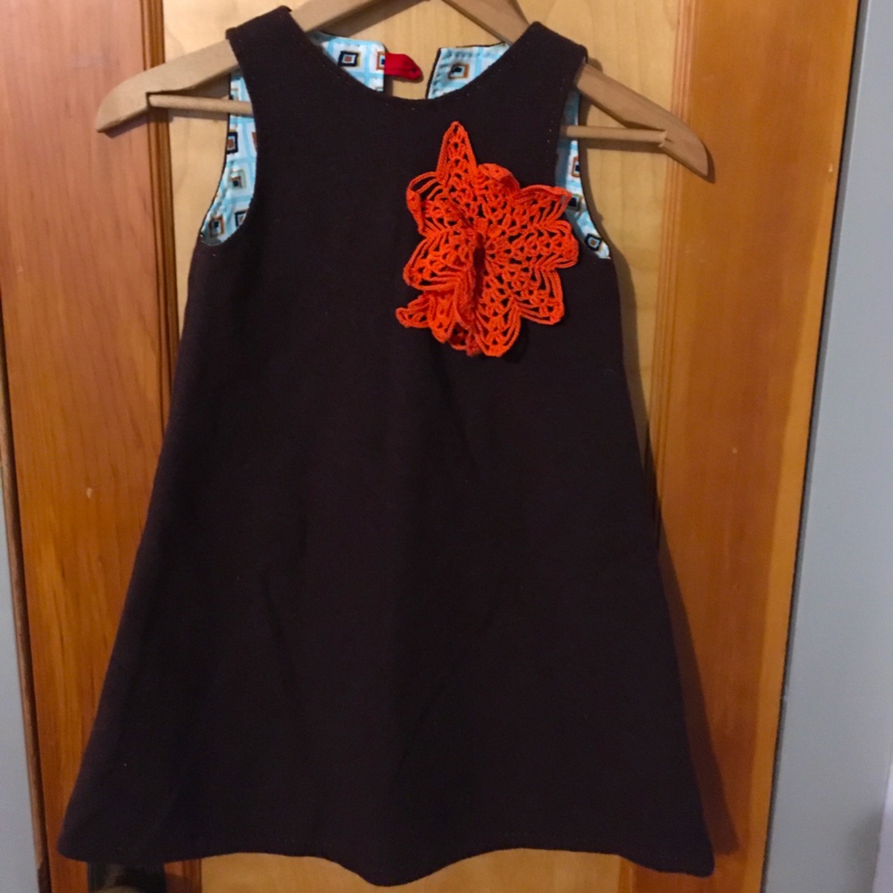 Beautiful brown wool kids dress.